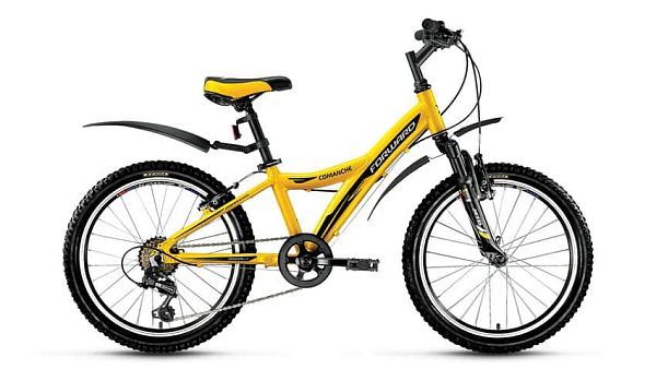 Велосипед горный FORWARD Comanche 2.0 20" 10,5" 6 ск. желтый глянцевый FORWARD Comanche 2.0 10,5" же