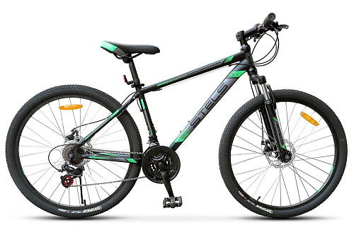 													Велосипед горный STELS Navigator 500 MD 26" 16" 21 ск. черно-зеленый LU080634  фото 2