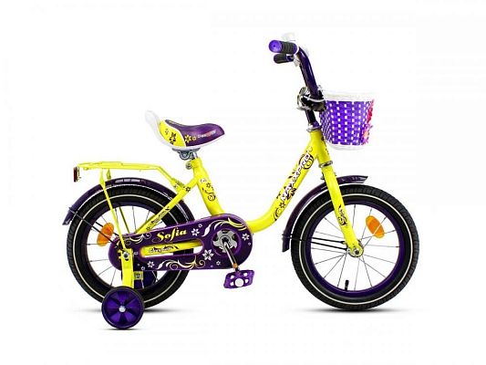Велосипед детский  MAXXPRO SOFIA 14"  желто-фиолетовый SOFIA-14-4 