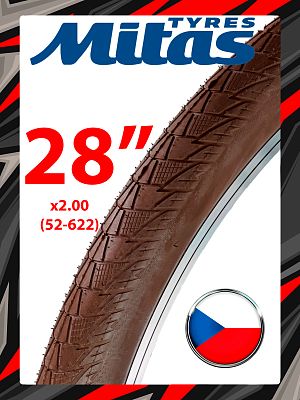 Велопокрышка Mitas 28"x2.00 (52-622) V99 CITYHOPPER 22 TPI коричневый Х108086