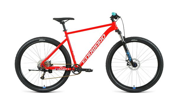 Велосипед горный FORWARD SPORTING 29 XX D 29" 17" 9 ск. красный/синий RBK22FW29983 2022 г.