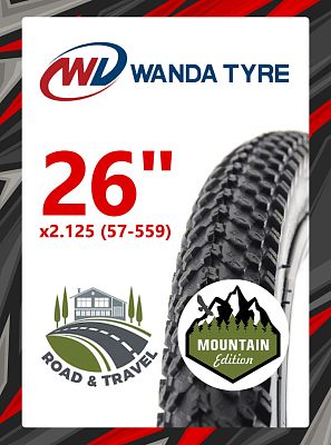 Велопокрышка Wanda 26"x2.125 (57-559) P1197  черный RTRR26WND022