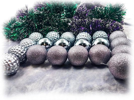 Набор шаров 6 см 20 шт серый 60AGV20-H09GY