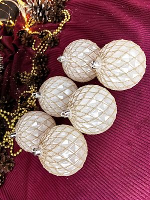 Набор шаров 8 см 6 шт перламутровый 22-22