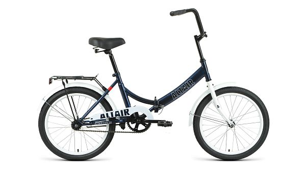 Велосипед городской складной ALTAIR City 20" 14" 1 ск. темно-синий/белый RBK22AL20003 