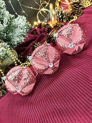 Набор шаров 8 см 3 шт розовый 22-27