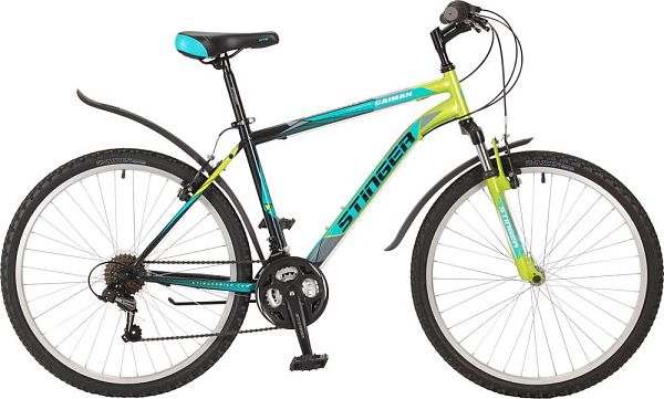 Велосипед горный Stinger Caiman 26" 20" 18 ск. зеленый 26SHV.CAIMAN.20GN7 