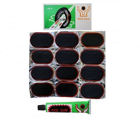 Аптечка велосипедная (заплатки диаметром 75*50мм - 12шт., клей RS12