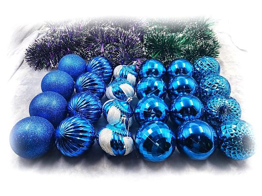 Набор шаров 8 см 24 шт синий MAS88-8BLUE