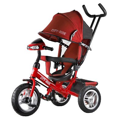 Детский трехколесный велосипед с ручкой City-Ride CR-B3-05RD красный (437)