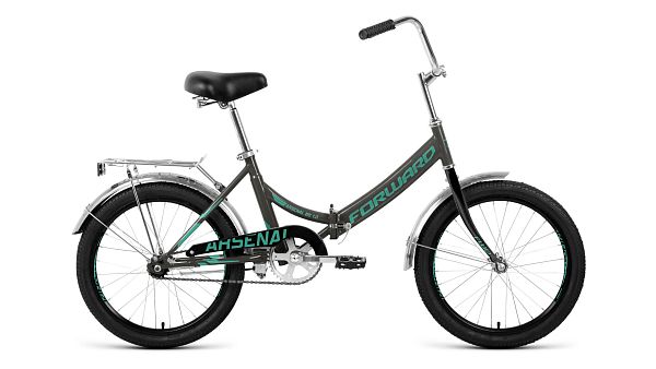 Велосипед городской складной FORWARD ARSENAL 1.0 20" 14" 1 ск. темно-серый/бирюзовый RBKW1YF01009 20