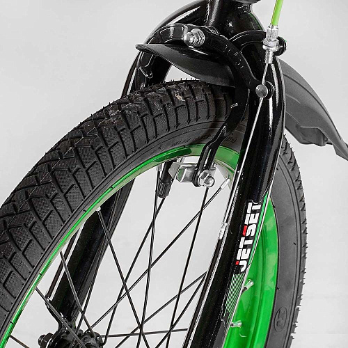 													Велосипед детский JetSet  18" 10,5" черный/зеленый JS-N1801  фото 6