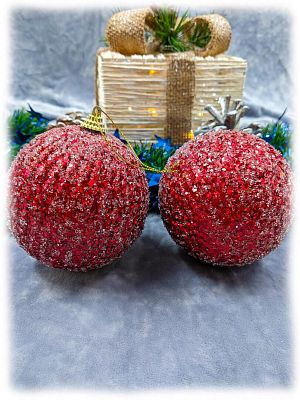 Набор шаров 10 см 2 шт красный 301536R10