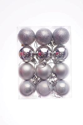 Набор шаров 5 см 24 шт серебряный 50AGUV24-01S