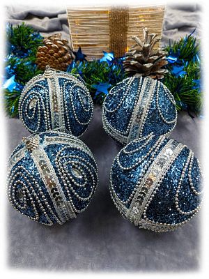 Набор шаров 10 см 4 шт синий 8-86