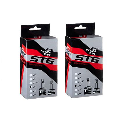 Комплект велокамер 2 шт. STG 26"x1.95/2.125 (50-559 - 55-559) Х82419 автониппель (AV, Schrader) 48 м Комплект велокамер 2 шт. STG 26"x1.95/2.125 (50-559 - 55-559) Х82419 автониппель (AV, Schrader) 48 м