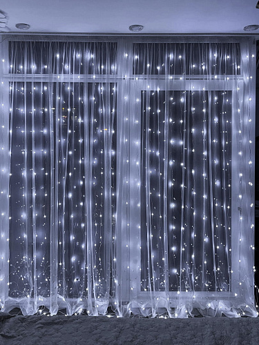 													Светодиодная штора Роса 3x3 м 900 LED белый холодный HX-9 фото 3