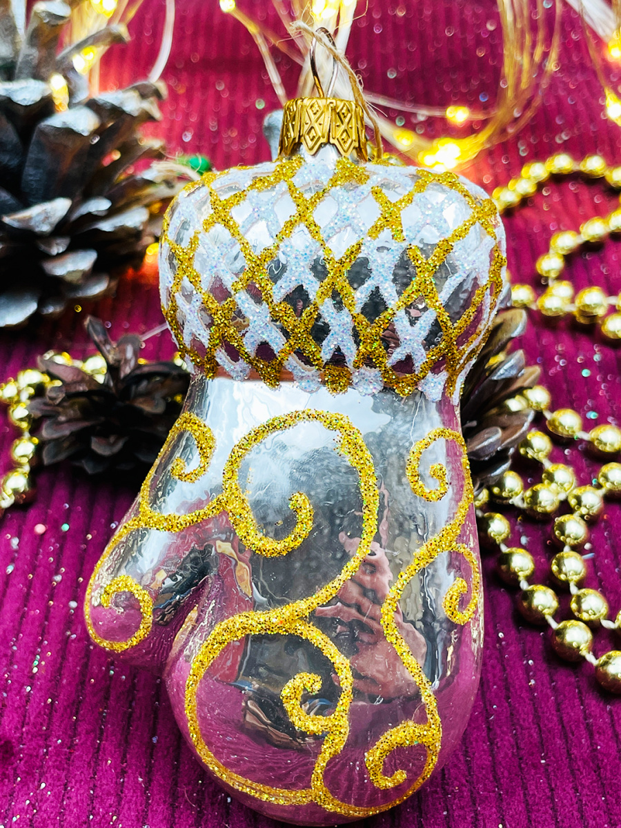 Елочные игрушки Варежка золото 10 см, стекло // варежка GOLD фото 2 Елочные игрушки Варежка золото 10 см, стекло // варежка GOLD фото 2