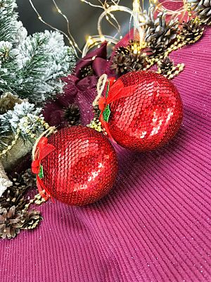 Набор шаров 10 см 2 шт красный 9111-38