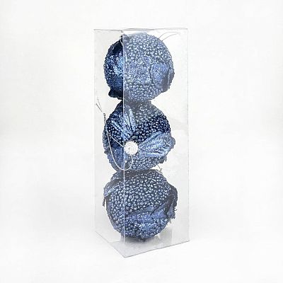 Набор шаров 8 см 3 шт синий 8-89