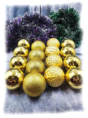 Набор шаров 8 см 16 шт золото 80AGV16-H09GOLD