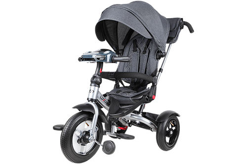 Детский трехколесный велосипед с ручкой Tech Team Luxury черный 400018 Детский трехколесный велосипед с ручкой Tech Team Luxury черный 400018