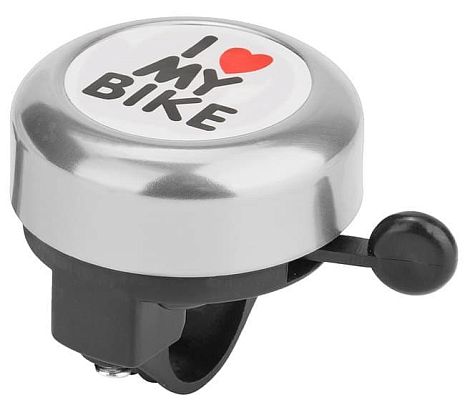 Звонок STELS 45AE-06 "I love my bike" чёрно-серебристый 210142 Звонок STELS 45AE-06 "I love my bike" чёрно-серебристый 210142