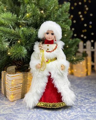 Снегурочка музыкальная, танцующая 40 см белый, красный Р-1834-ББ Снегурочка музыкальная, танцующая 40 см белый, красный Р-1834-ББ