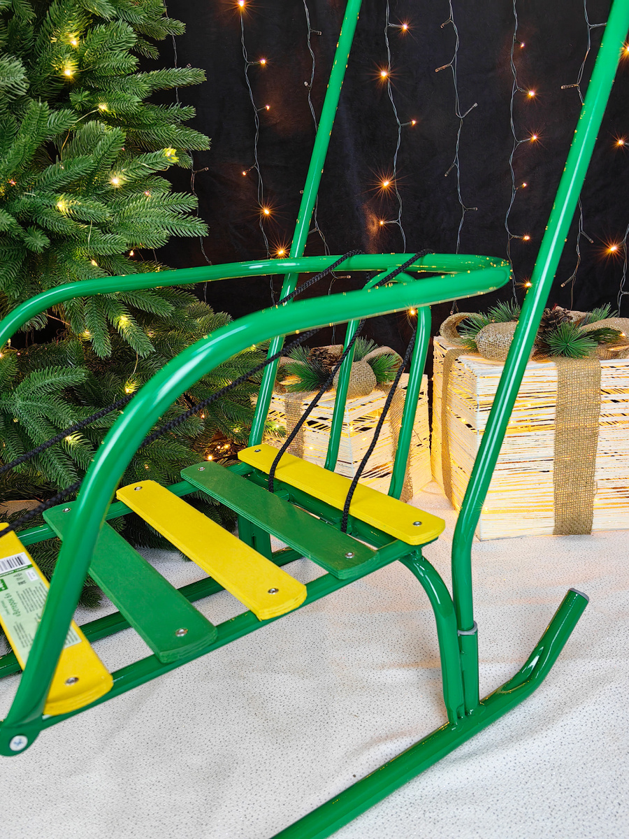 Санки с ручкой детские Ветерок 6 зеленый 7082444/В6/32 фото 4 Санки с ручкой детские Ветерок 6 зеленый 7082444/В6/32 фото 4