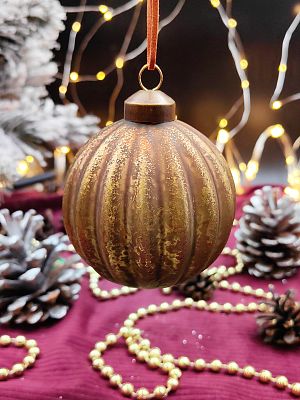 Шар бронзовая эпоха 8 см, стекло Merry Green MG24119