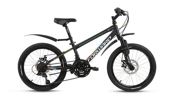 Велосипед горный FORWARD Unit 3.0 disk 20" 10,5" 18 ск. черный матовый FORWARD Unit 3.0 disk 10,5" ч