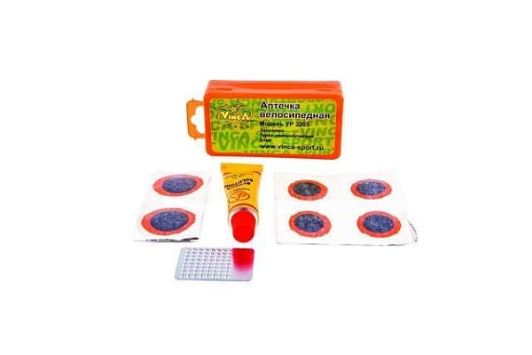 Аптечка велосипедная (заплатки 25мм - 2шт; 20мм - 4шт, тёрка, клей) YP 3205