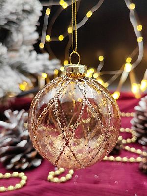 Шар прозрачный арабский песок 8 см, стекло Merry Green MG24188