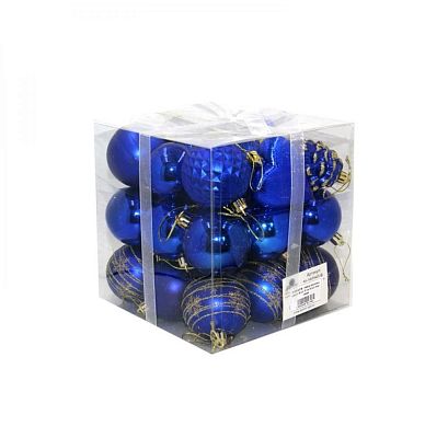 Набор шаров 6 см 30 шт синий M-360547/B
