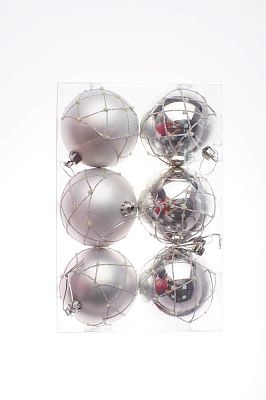 Набор шаров 8 см 6 шт разноцветные 80AV06-700MIX