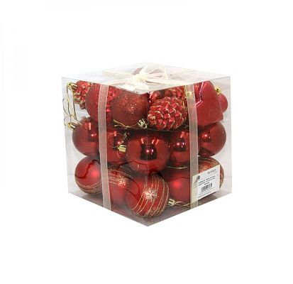 Набор шаров 6 см 30 шт красный M-360547/R