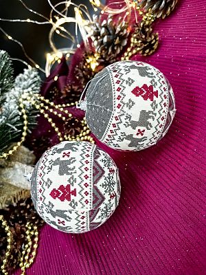 Набор шаров 10 см 2 шт серый (ткань) PM18050B-10