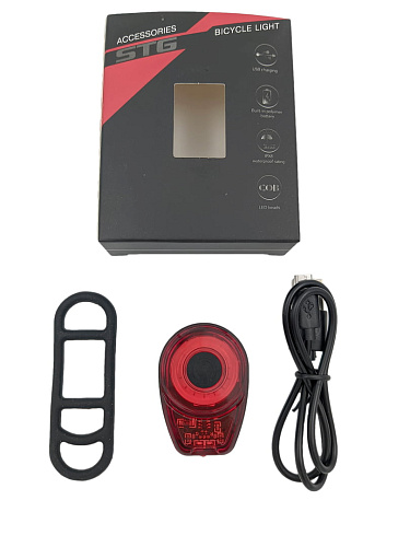 													Фонарь задний STG TL5441 красный, 15 диодов 60 люмен, 6 режимов, встроенный аккумулятор 300 mAh Х103 фото 2