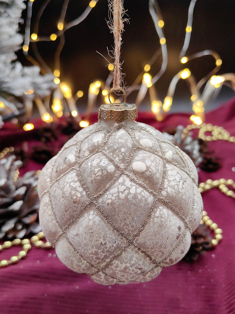 Шар белоснежный 10 см, стекло Merry Green MG24051 Шар белоснежный 10 см, стекло Merry Green MG24051