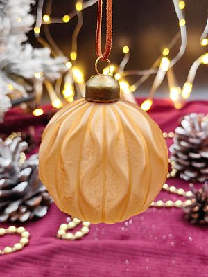 Шар печеное яблоко 8 см, стекло Merry Green MG24020