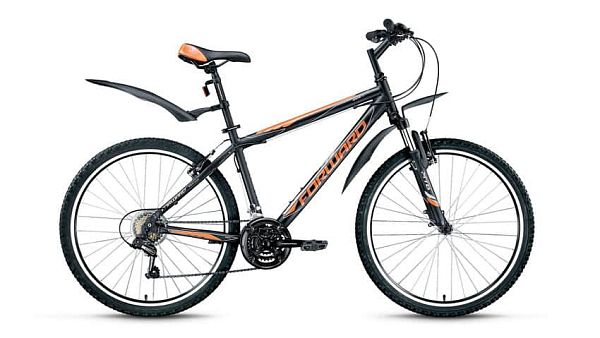 Велосипед горный FORWARD Apache 1.0 26" 19" 21 ск. черный матовый FORWARD Apache 1.0 19" черный мато