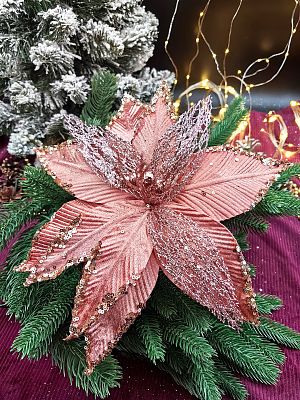 Цветок розовое золото d  см Flo-12-84rosegold