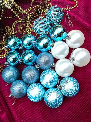 Набор шаров 5,5 см 20 шт голубой Р-7220Blue