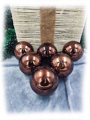 Набор шаров 8 см 6 шт шоколадный 80SP06-01C