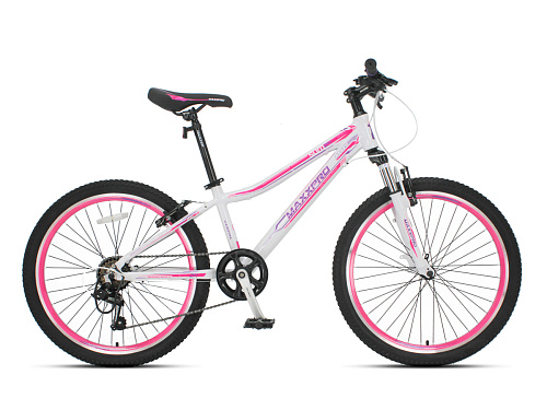 													Велосипед горный MAXXPRO SLIM 24" 12" 7 ск. бело-розовый N2405-4 2021 фото 2