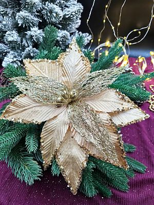 Цветок золото d 30 см Flo-12-88gold