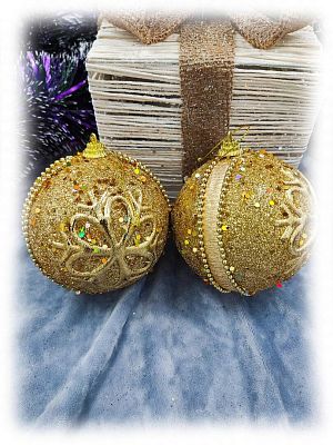 Набор шаров 10 см 2 шт золотой 9920321