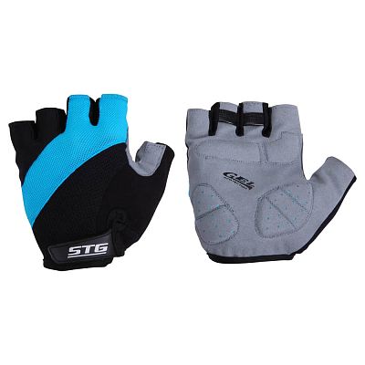 Велоперчатки STG  L черно-голубые Х66457-Л