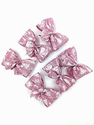 Набор украшений Бант 12x6 см. розовый 6шт BantB-Purple1