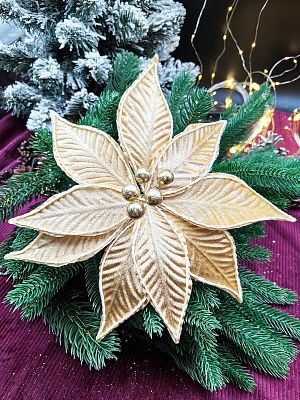 Цветок золото d 22 см Flo-12-41gold